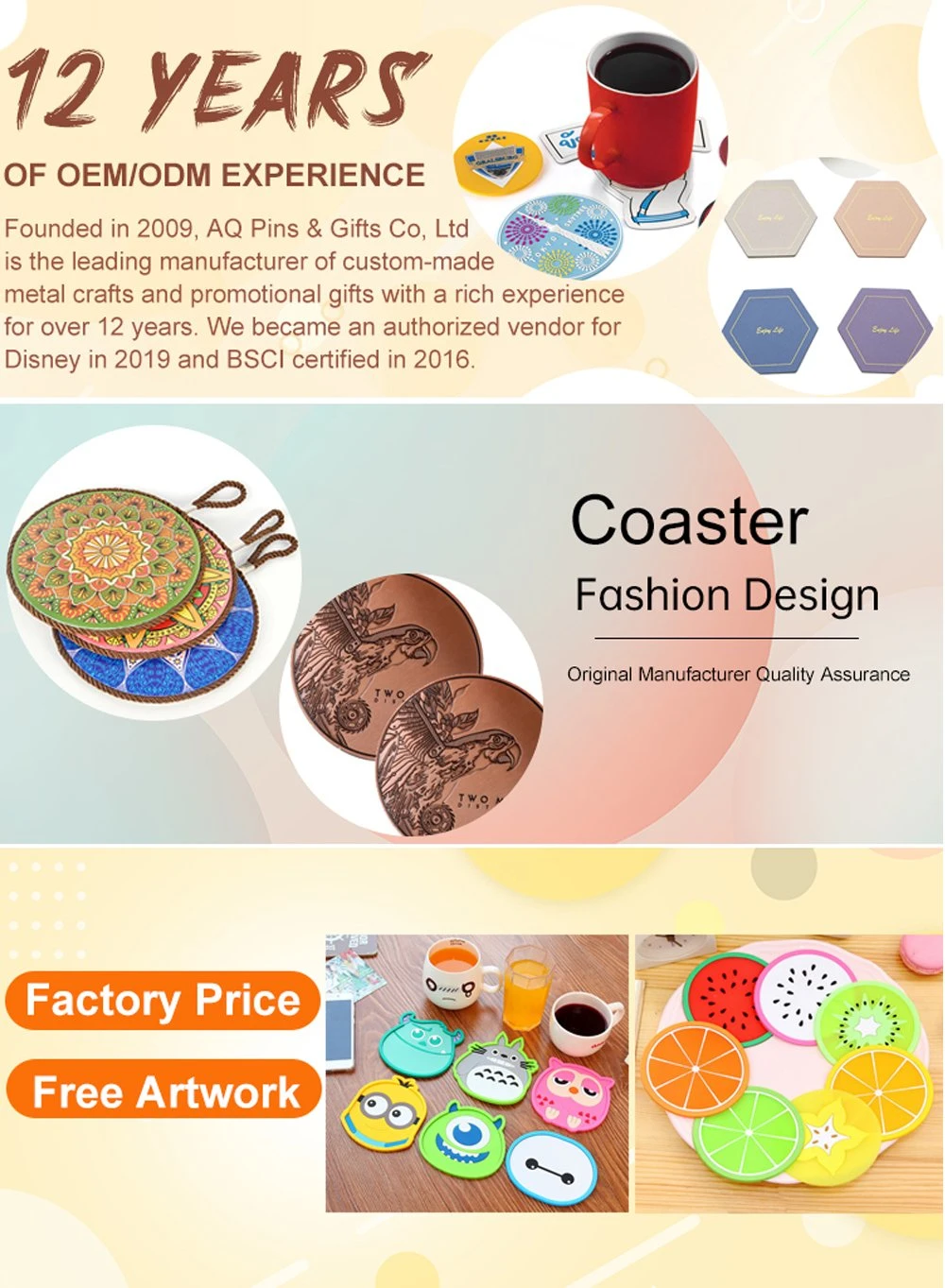 High Quality FDA Promotion Gift PVC Mat Silicone for Cup Soap Dish Wooden Plate Ceramic Coaster PVC Rubber Coaster Kitchen Items