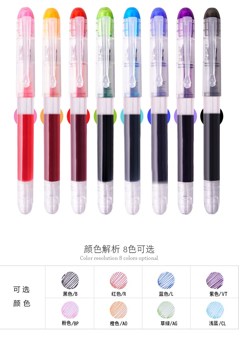 Stationery School Supplies Wholesale Disposable Liquid Tank Fountain Pen Ink Pen Medium Point, Assorted Color Back to School Season