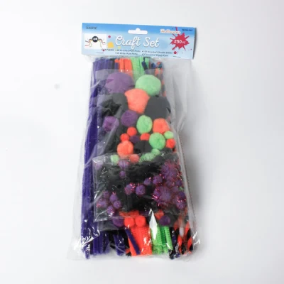 Cn2036-0551 Set di materiali artigianali Kit artigianale per bambini con tubi di pulizia pompon e occhi finti