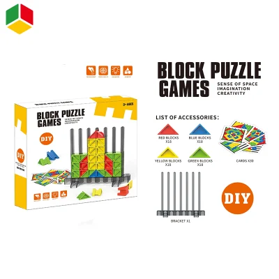 QS Kid Altri giocattoli da gioco educativi Primi giocattoli di carte di plastica fai-da-te per bambini Regalo promozionale Blocchi di costruzione impilabili Puzzle Game Toys